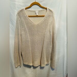 Chico’s lightweight sweater / pullover with subtle shimmering sequins